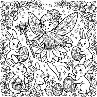 Unleash your creativity with this enchanting Sugar Plum Fairy coloring page, ready for an Easter celebration! Discover a whimsical world filled with adorable bunnies, sparkling magic, and delightful spring motifs.