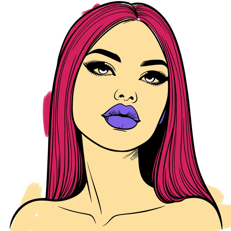 realistic woman with full lips