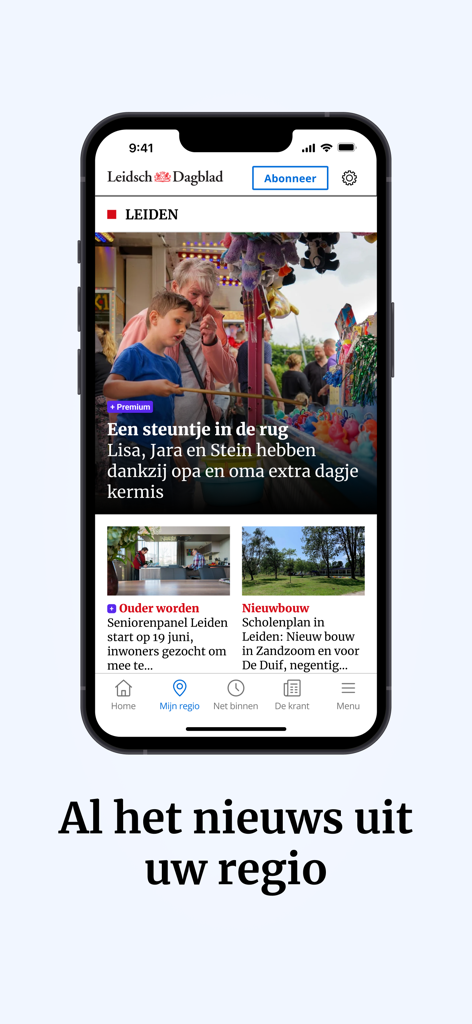 Leidsch Dagblad - Leidsch Dagblad mobile app screen displaying local news for the Leiden area