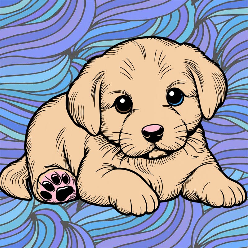 a cute realistic puppy