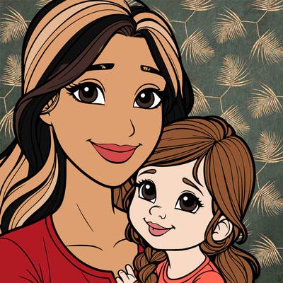 a mother with her daughter is realistic