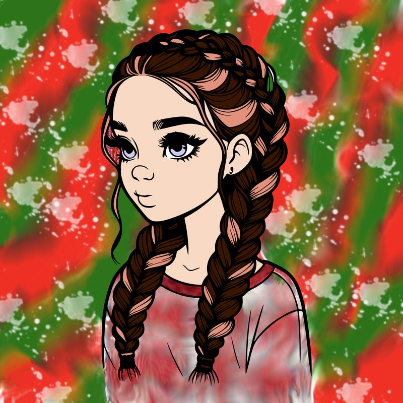 realistic girl with braids