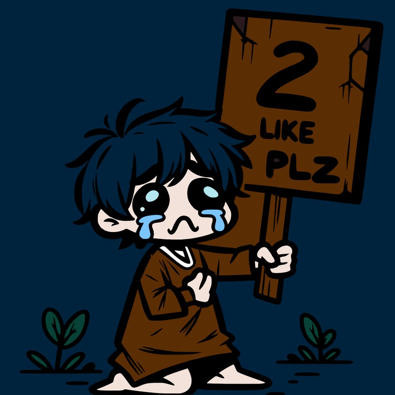 small poor toddler crying with sign that says 2 like plz