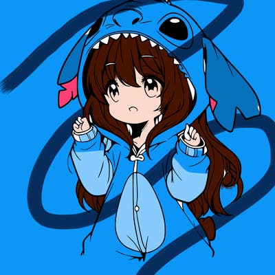 anime girl in a stitch onsie