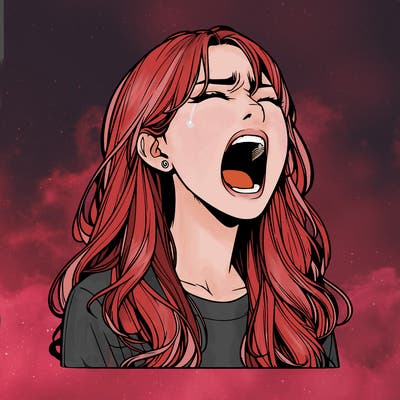 screaming realistic, girl