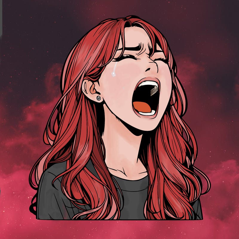 screaming realistic, girl