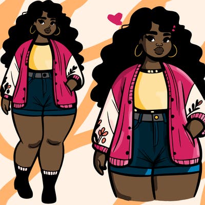 black plus size woman