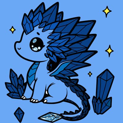 little cute crystal dragon