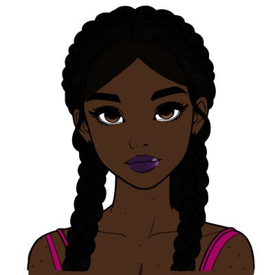 realistic girl with braids