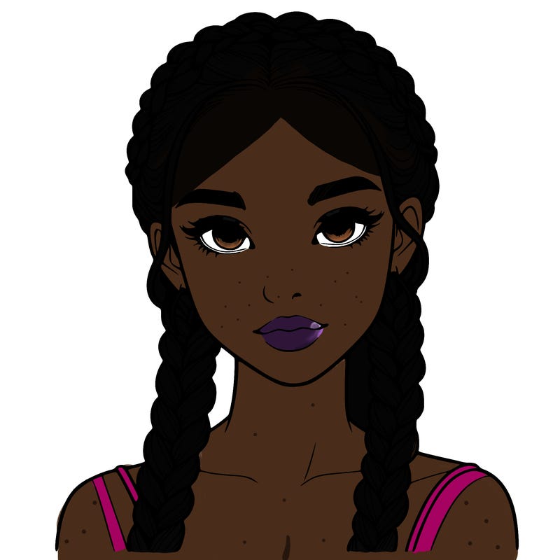 realistic girl with braids