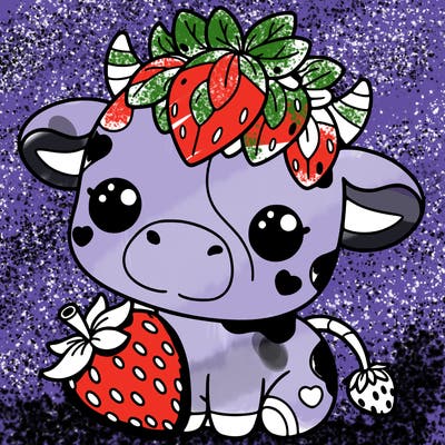 cute strawberry cow