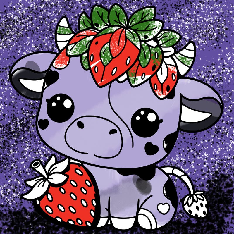 cute strawberry cow