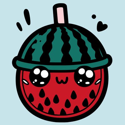 cute watermelon cute boba