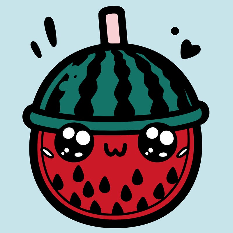 cute watermelon cute boba