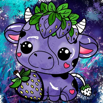 cute strawberry cow