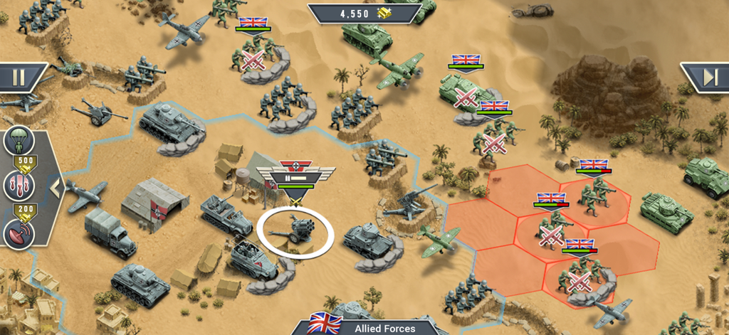 Turn based tactical WWII combat on a hex grid in a desert environment