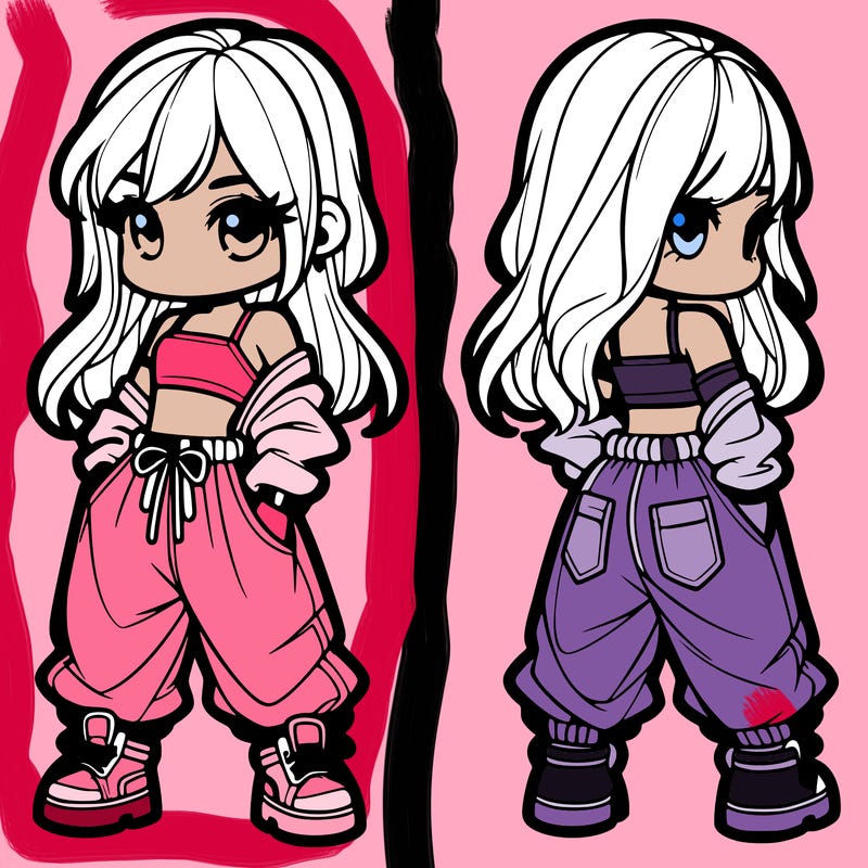 girl in crop top and baggy pants