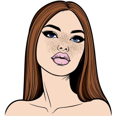realistic woman with full lips