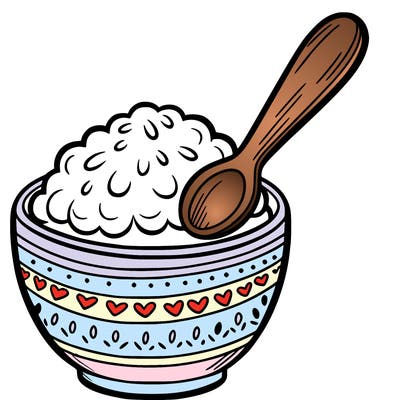 a bowl of creamy rice pudding