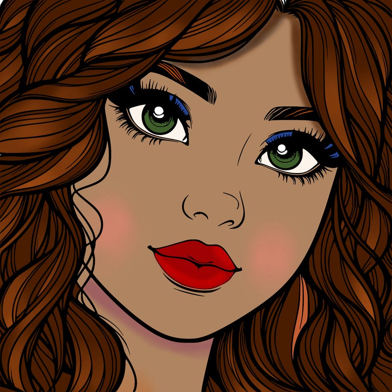 beautiful realistic girl close up to the camera with wavy hair,