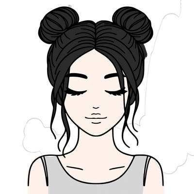 woman with hair buns