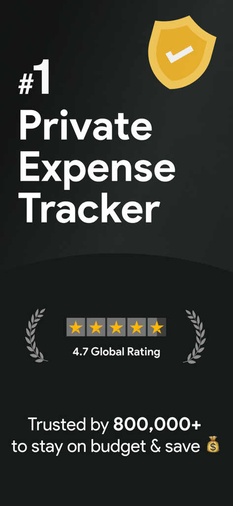 Expense Manager & Budgeting - プライベート経費トラッカーアプリが4.7つ星評価で80万人以上のユーザーに信頼されていることを表示