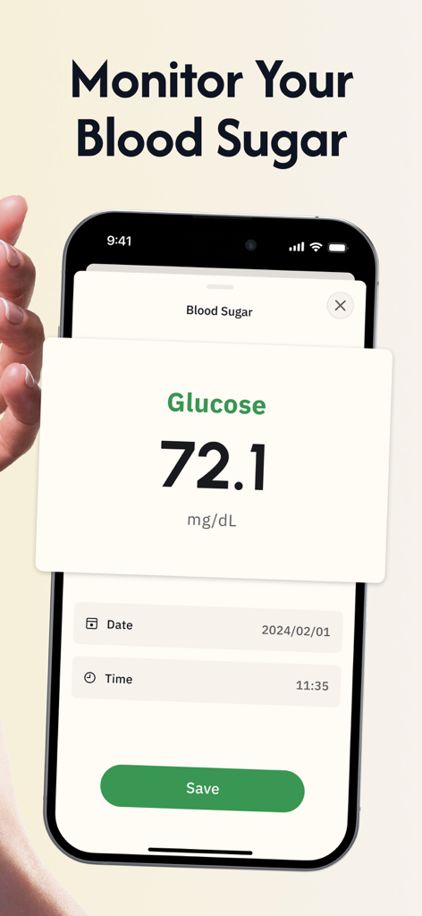 Daily Health - Healthy Routine - Daily Health app interface for monitoring blood sugar levels