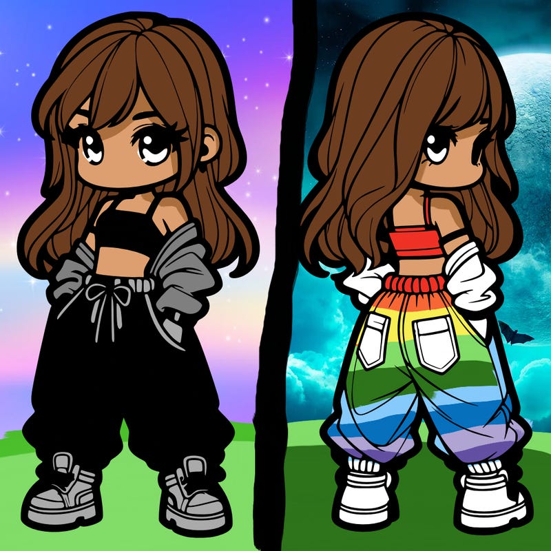 girl in crop top and baggy pants