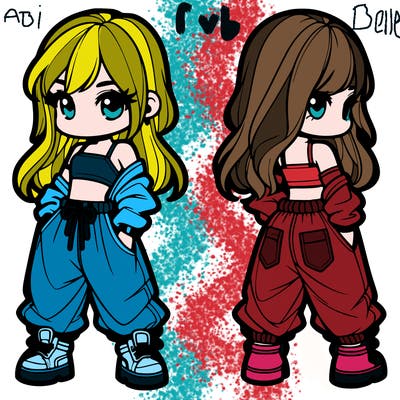 girl in crop top and baggy pants