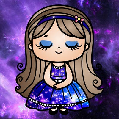 girl with eyes closed and a dress