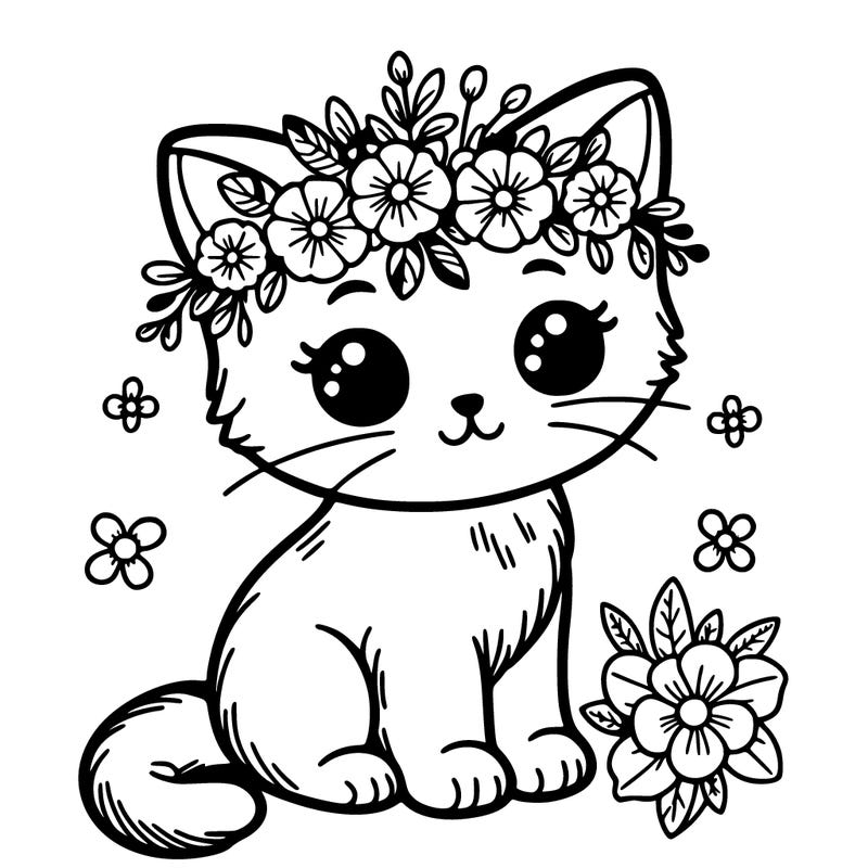 kitten with flower crown