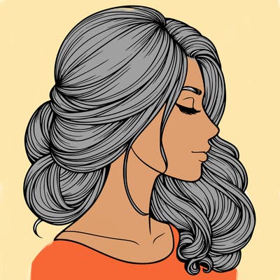 realistic woman's head & hair