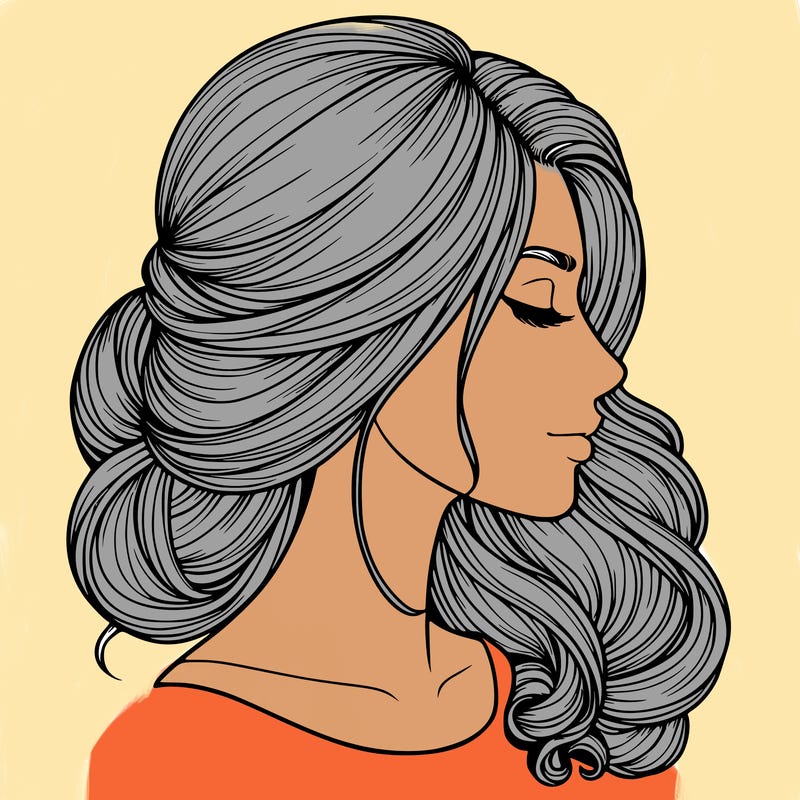 realistic woman's head & hair