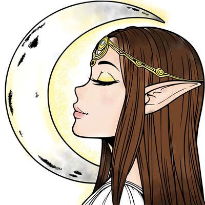 a realistic moon elf