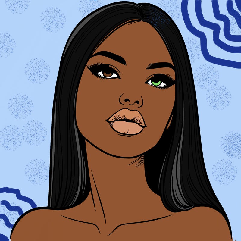 realistic woman with full lips
