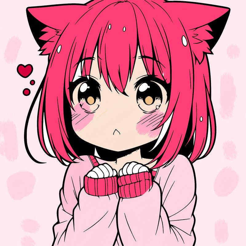 shy anime catgirl