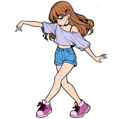 realistic girl danceing