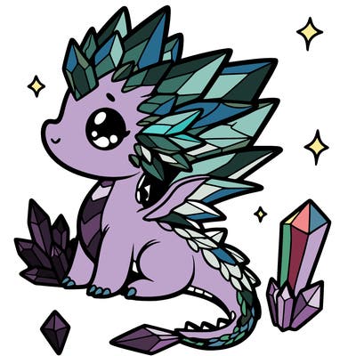 little cute crystal dragon