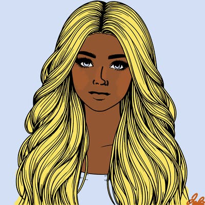 realistic girl with beautiful long hair