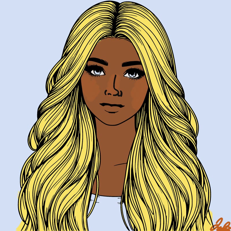 realistic girl with beautiful long hair