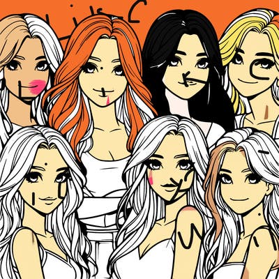 a group of realistic girls