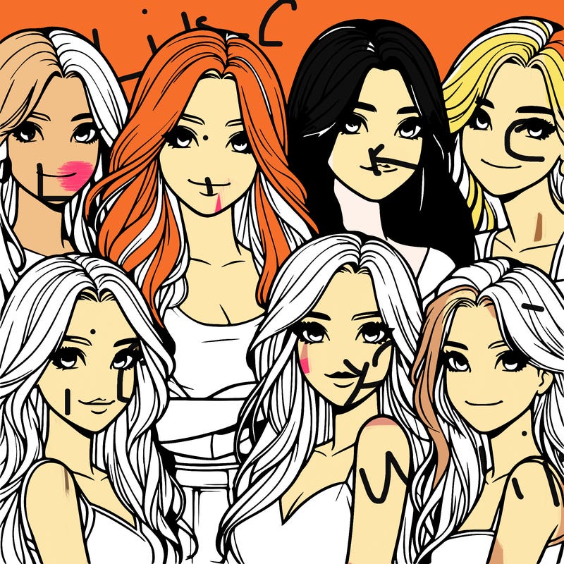 a group of realistic girls