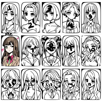 girls that look diffrent anime