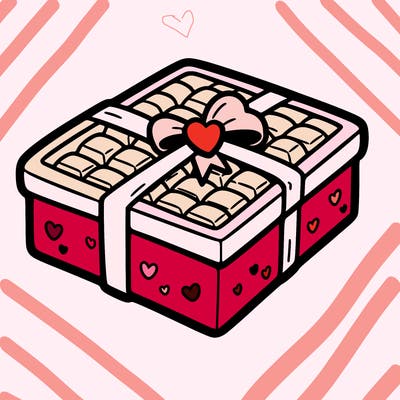 a box of chocolate for valentines day