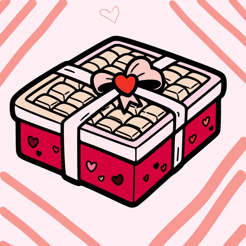 a box of chocolate for valentines day