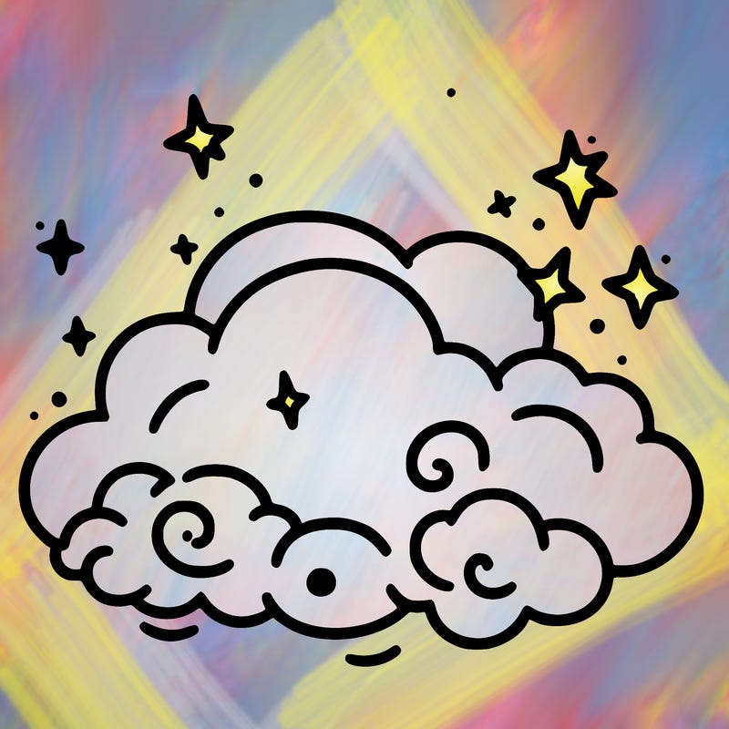 pink starry cloud sky