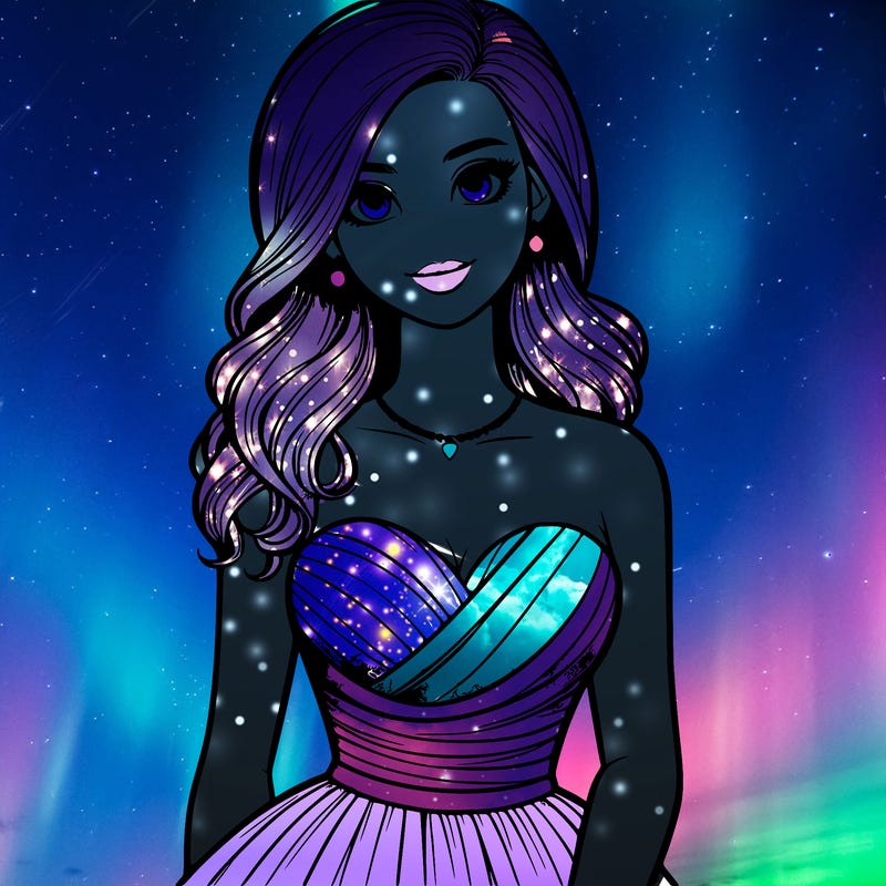 realistic girl in prom dress