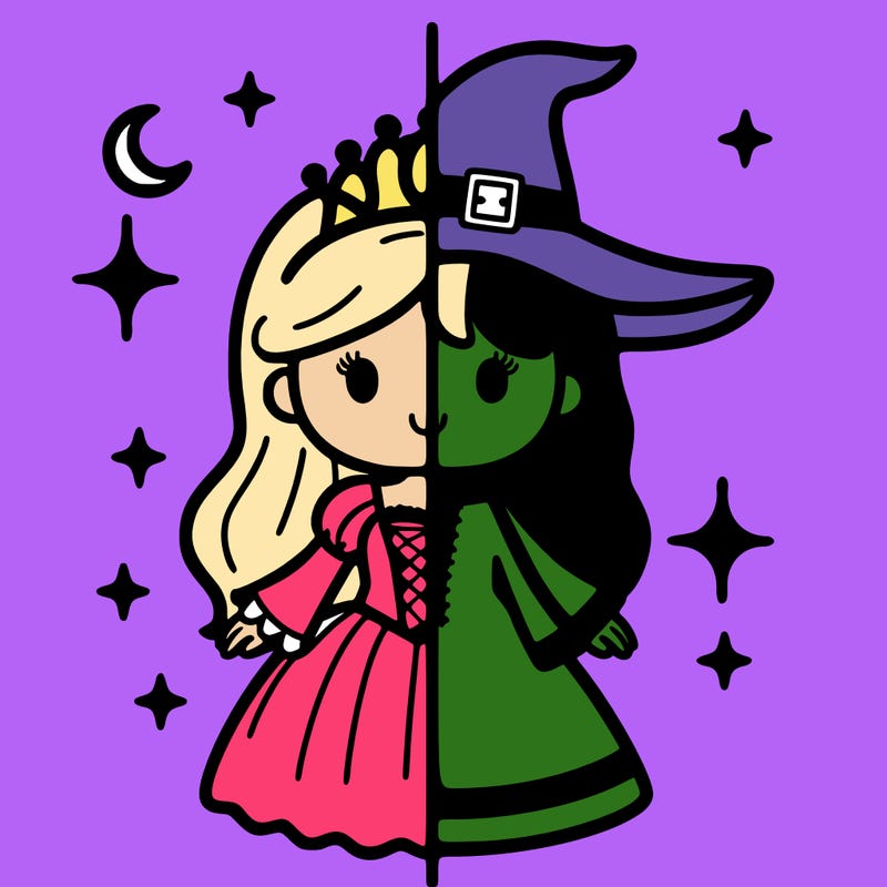 split princess and witch