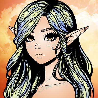 elf girl realistic dark fantasy