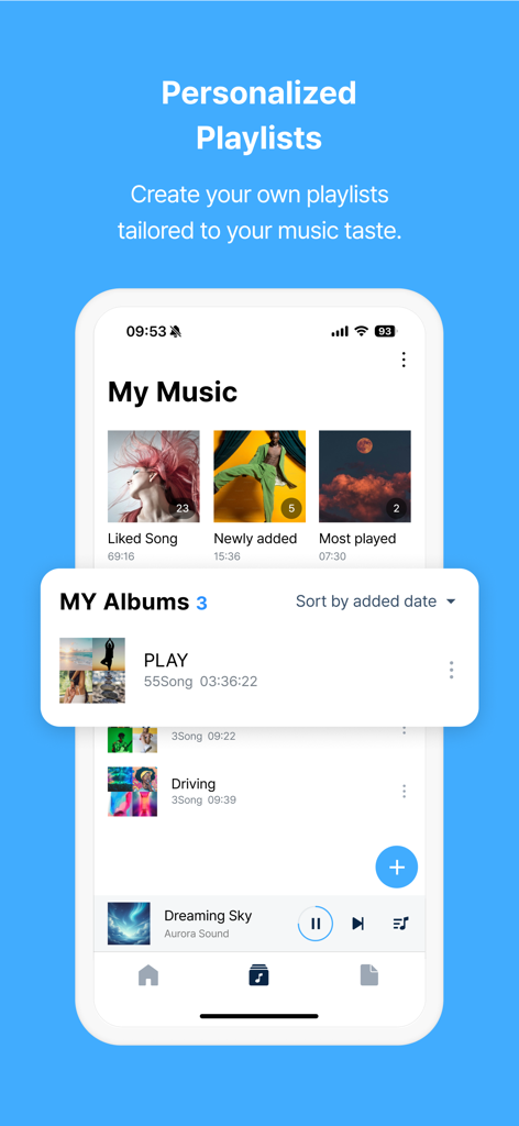 Interface of the ALSong music player showing personalized playlists and local music library